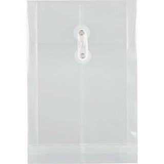 Jampapirplastkonvolutter med lukning af knap og strengbinding - 6 1/4 x 9 1/4 - Klar - 12/pakke