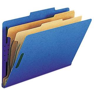 Smead Pressboard Classification File Mappe med SafeSHIELD Fasteners 2 Dividers 2"""" Ekspansion Lovlig strrelse Mrkebl 10 pr. ske (19035)