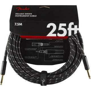 Fender Deluxe Series Instrument Cable Straightstraight Black Tweed 25ft