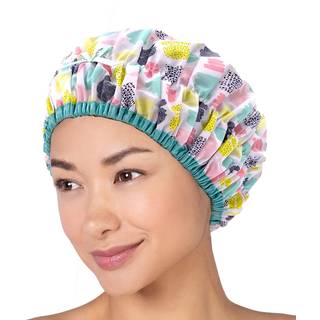 Genanvendelig bruserh?tte & badekappe og foret overdimensioneret vandt?t bruserh?tter store designet til alle h?rl?ngder med Peva -foring og elas