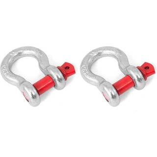 Rugged Ridge | D-ring Shackle Kit 5/8 tum silver/rött stålpar | 11235.02