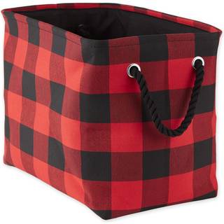DII Buffalo Check Storage Collection Collectionable Bin With Handles Medium Rectangle 16x10x12 Red & Black