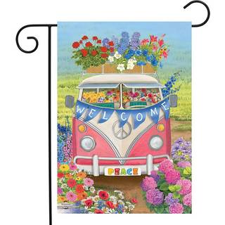 Peace Van Floral Garden Flag Everyday Inspirational 12.5 """" X 18 """" Briarwood Lane
