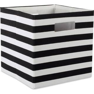 DII Polyester Cube Stripe Black Square