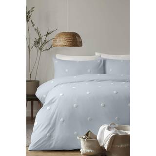 Appletree Appletree Duck Egg Blue Dot Garden 100% Pure Cotton Duvet Cover and Pillowcase Set