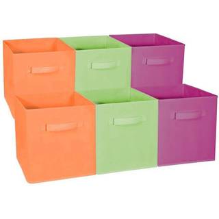 Sorbus opbevaringskuber - 11 """" sammenklappelige opbevaringsboks med h?ndtag til b?rnehave legerum skabsarrang?rer og opbevaring - 6 stofhylde ku