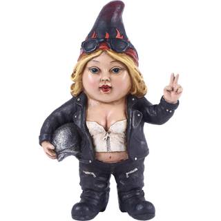 Kvindecyklist Gnome med hjelm - Gnomad -statue