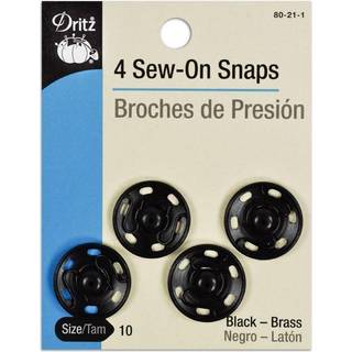 Dritz 80-21-1 SEW-ON SNAPS Sort st?rrelse 10 4-t?lling (pakke p? 1)