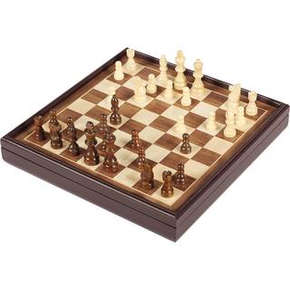 Legacy Deluxe Chess & Checkers Set Classic Two Player Game inkluderer foldningsplade med massivt tr?, der spiller stykker til b?rn og voksne i al