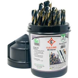 CLE -LINE C18128 BIT Tønde Style 1878 High Speed ??Steel Jobber Længde Bor sæt sort og guld finish 1/16 """" - 1/2 """" Størrelse 29 stykker