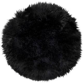 Skinnwille, Gently Siddepude i fårskind ø34 cm Black