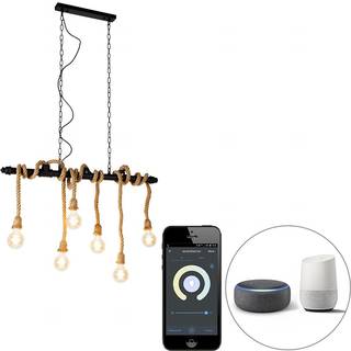 Smart pendellampe sort 6-lys inkl. Wifi G95 - Plural