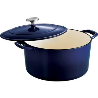 Tramontina dækket rund hollandsk ovn emaljeret støbejern 6,5-kvart graderet kobolt 80131/076DS