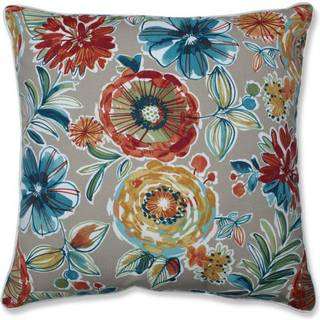 Pude Perfect Floral Indoor/Outdoor Accent Cast Pillow Plush Fyld vejr og fade resistent gulv - 25 """" X 25 """" Tan/Blue Colsen