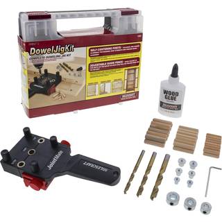 Milescraft 1333 Dowel Jig Kit - Ny forbedret selvcentrerende h?ndholdt dyvel -jig med 3 metalb?sningsst?rrelser (1/4in 5/16in 3/8in) - Komplet dy