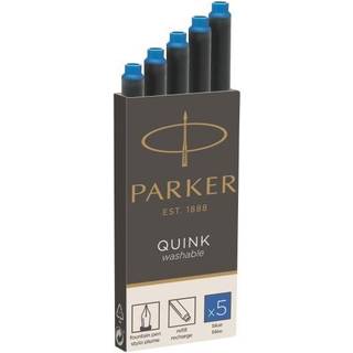 Parker 3016031pp Quink Long Fountain Pen Ink Refill Patroner Blue 5 Count