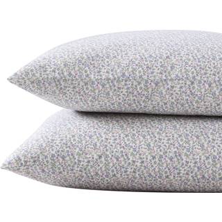 Laura Ashley - Standard Pillowcase Set Breathable Percale Cotton Bedding Crisp & Cool Home Decor (Emogene Purple 2 Piece)