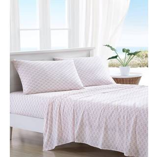Tommy Bahama - King Sheets Cotton Percale Bedding Set Crisp & Cool Stilful Bedding Set (Flamingo Pink King)