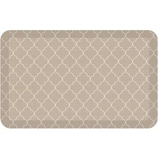 Gelpro Anti-Fatigue Designer Comfort Kitchen Floor Mat 20x32 Trellis khaki pletbestandig overflade med 3/4 tyk ergo-skum kerne til sundhed og vel
