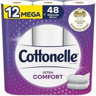 Cottonelle ultra komfort toiletpapir st?rkt toiletv?v 12 mega ruller (12 mega ruller = 48 Regelm?ssige ruller) 268 ark pr. Rulleemballage kan var