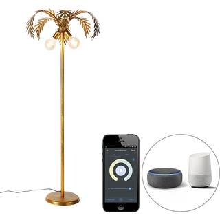 Smart gulvlampe guld 156 cm inkl. 2 Wifi G95 - Botanica