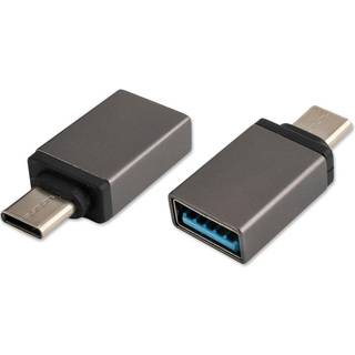 4Smarts Passiv Adapter USB-C til USB-A, 2 stk - Grå