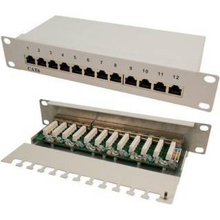 LogiLink Patchpanel 12-portar Cat6 för 10" rack U1 Grå