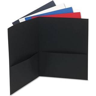 Universal 56613 To-lommer portef?lje Pr?get l?derkornpapir Assorterede farver 25/kasse