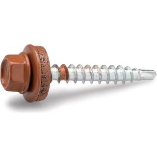 FAST farmerskrue med borespids, teglrød, 4,8 x 35 mm - 250 stk.