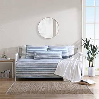 Nautica - Daybed -omslag S?t Bomuld Reversibelt senget?j s?t med matchende Shams & Pillow Cover Home Decor til alle s?soner (Jettison Gray Daybed