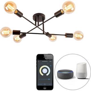 Smart loftslampe sort 6-lys inkl. Wifi G95 - Sydney