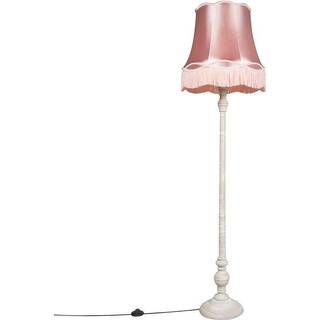 Retro gulvlampe grå med lyserød Granny-skærm - Classico