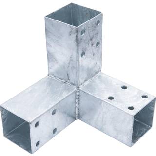 Nortiq dobbelt stolpehjørne med 3 samlinger, galvaniseret stål, 20 x 18,5 cm til 7 x 7 cm stolpe