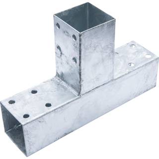 Nortiq enkelt stolpehjørne med 3 samlinger, galvaniseret stål, 30,5 x 18,5 cm til 7 x 7 cm stolpe