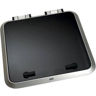 Dæksluge Gebo Skylight Flushline, med stag, 180°, 420 x 420 mm (udskæringsmål), 475 x 475 mm (ydremål), sølv/grå