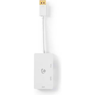 Nedis DisplayPort adapter | Mini DisplayPort han | DVI-D 24+1-Pins Hun / HDMI ™ -udgang / VGA Hun | 4K@60Hz | Guldplateret | Skiftelig | 0.20 m | Runde | ABS | ABS | Hvid | Plastikpose