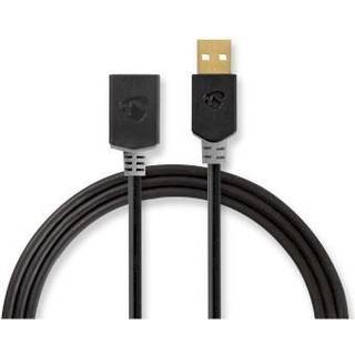 Nedis USB-kabel | USB 2.0 | USB-A Han | USB-A Hun | 480 Mbps | Guldplateret | 3.00 m | Runde | PVC | Antracit | Box
