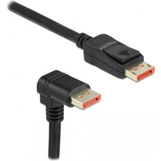 Delock DisplayPort cable male straight to male 90° downwards angled 8K 60Hz 3m, svart