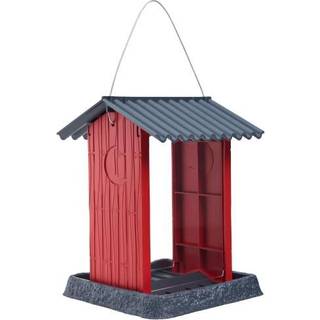 North States Village Collection Hopper Style Red Shed Birdfeeder: Let fyld og ren. Squirrel -bevis hængende kabel inkluderet. Stor 4,25 pund frøk