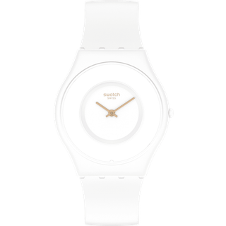 Skin Classic Tick Different Blanca Quartz White Dial White Silicone Strap Ladies Watch SS09W100