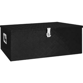 opbevaringskasse 100x55x37 cm aluminium sort