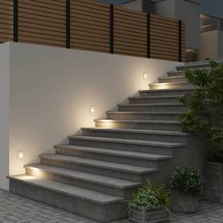 Arcchio Lasca vægindbygningslampe, hvid, G9, IP65 Arcchio, dæmpbar, Hvid/opal, Gangområde, Aluminium, Moderne