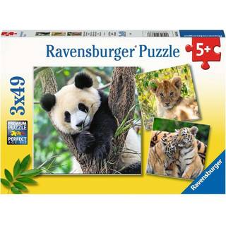 Ravensburger Puslespil Panda, Lion and Tiger 3x49 Brikker