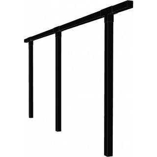 PLUS pergola enkelt i 2 moduler, sort/fyr, 476 x 9 x 218 cm