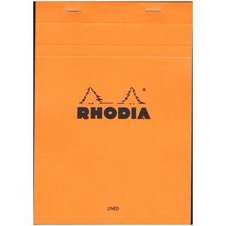 Rhodia klassiske franske papirpuder styret med margin 6 tommer x 8 1/4 tommer. Orange (16600c)
