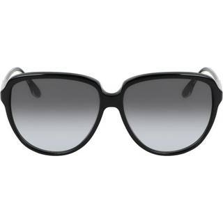 Victoria Beckham Kvinde VB618S 001 Solbriller Acetat Sort Grå Rund Skygge