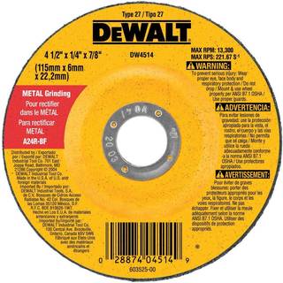 Dewalt DW4624 6-tommer med 1/4-tommer med 7/8-tommer generelle metalslibningshjul (1-pack)