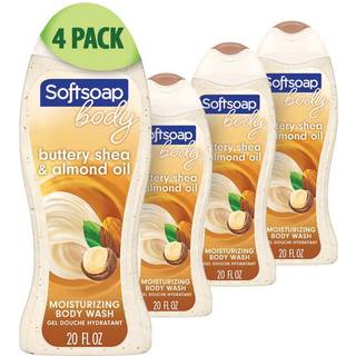 Softsoap Softsoap Fugtgivende kropsvask Shea og mandelolie - 20 v?ske ounce (4 pakke) 20 ounce