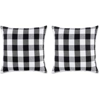 DII sort/hvid buffalo check pude cover 20x20 s?t/2