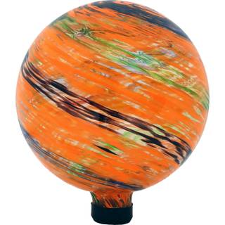 Sunnydaze 10 -tommers glas reflekterende udend?rs stirrer kloden - kuglehave ornament til g?rdhave eller gr?spl?ne - solnedgang himmel